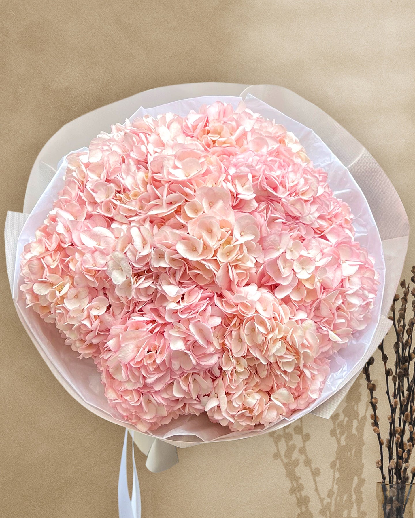 Soft Pink Hydrangeas Bouquet