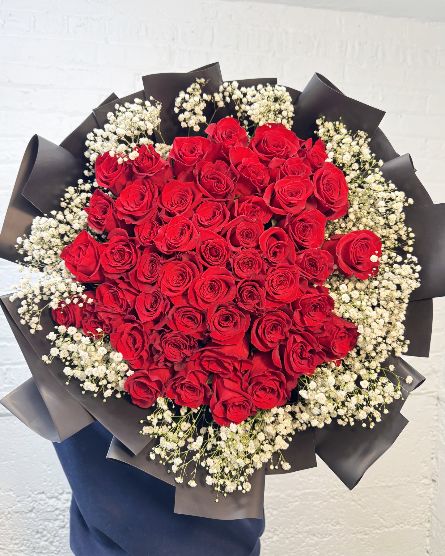 Red and White Bouquet (50 roses)